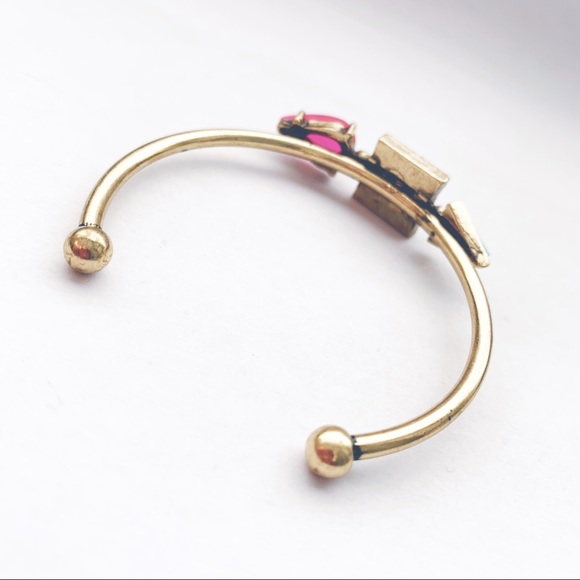 Multicolored Geometric Embellished Cuff Bracelet - Picture 2 of 7